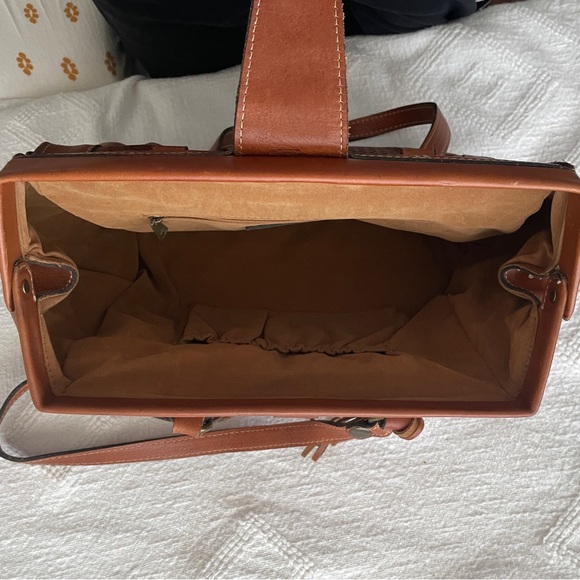 🎉 NEW LISTING Patricia Nash Brown Satchel Doctor Bag Large Shoulder Bag - Picture 7 of 15
